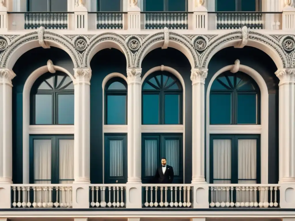 Fascinante fotografía en blanco y negro del icónico Palacio Salvo en Montevideo, Uruguay