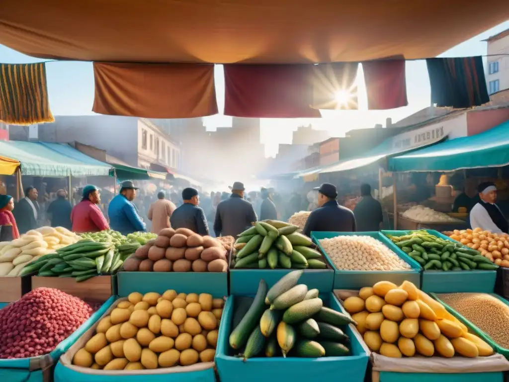 Una feria abierta bulliciosa en Montevideo, Uruguay, muestra vibrantes ingredientes africanouruguayos