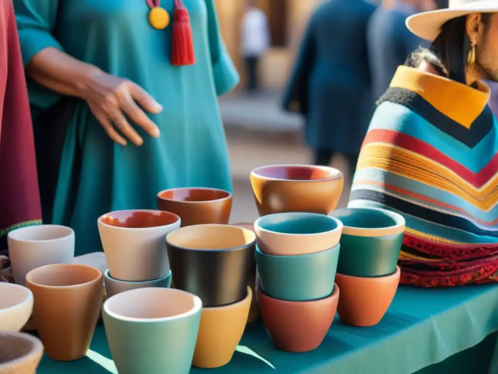 En la feria artesanal de Uruguay, el equilibrio perfecto entre colores vibrantes y detalles intrincados en mate, cuero y ponchos artesanales