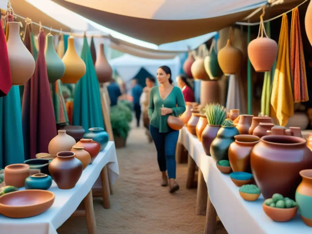 En una feria artesanal uruguaya, colores, aromas y texturas se entrelazan en una escena vibrante y cautivadora