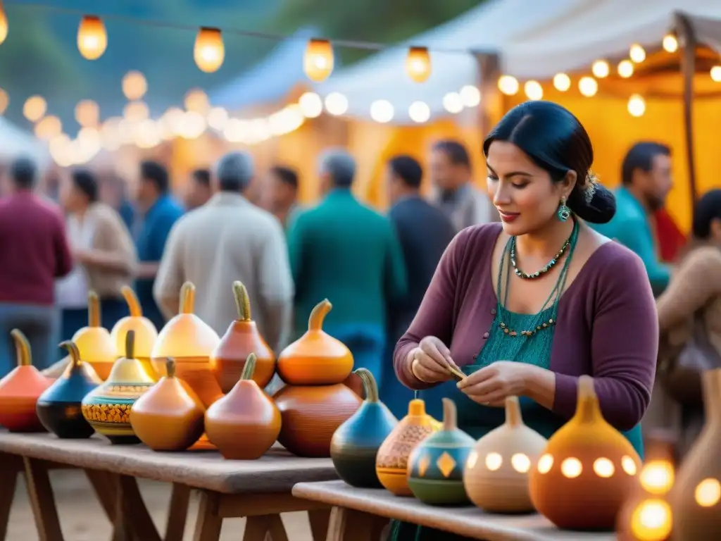 Una feria artesanal uruguaya: puestos coloridos, textiles, cerámica y cuero