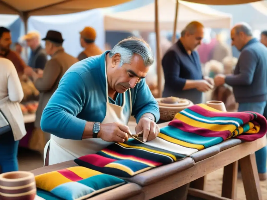 Ferias artesanales en Uruguay: arte auténtico representado en un vibrante mercado lleno de coloridas artesanías