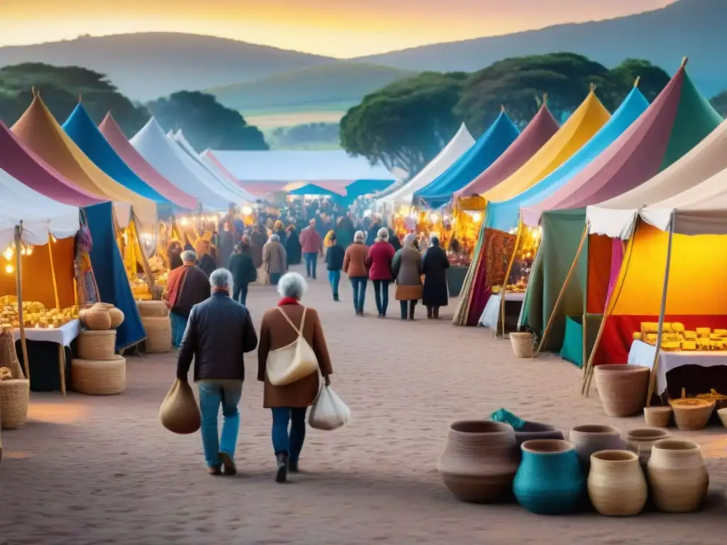 Ferias artesanales sostenibles en Uruguay: Un vibrante mercado lleno de comunidad y arte local bajo el cálido sol