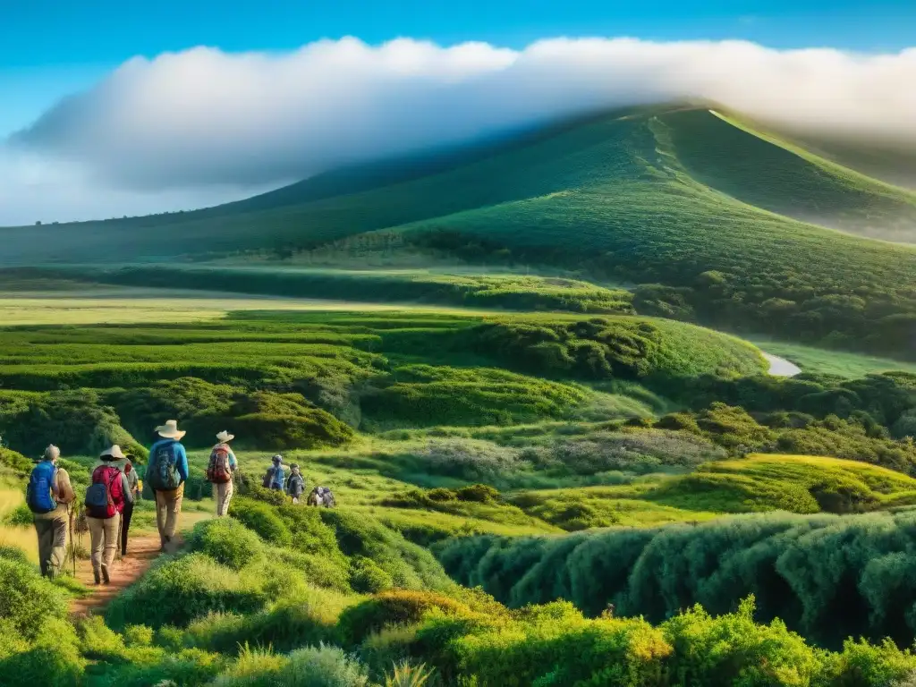 Un guía muestra la flora a turistas en Uruguay educativo