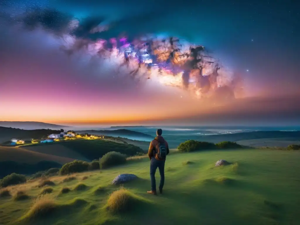 Un fotógrafo solitario captura la magia de la fotografía nocturna en Uruguay bajo un cielo estrellado