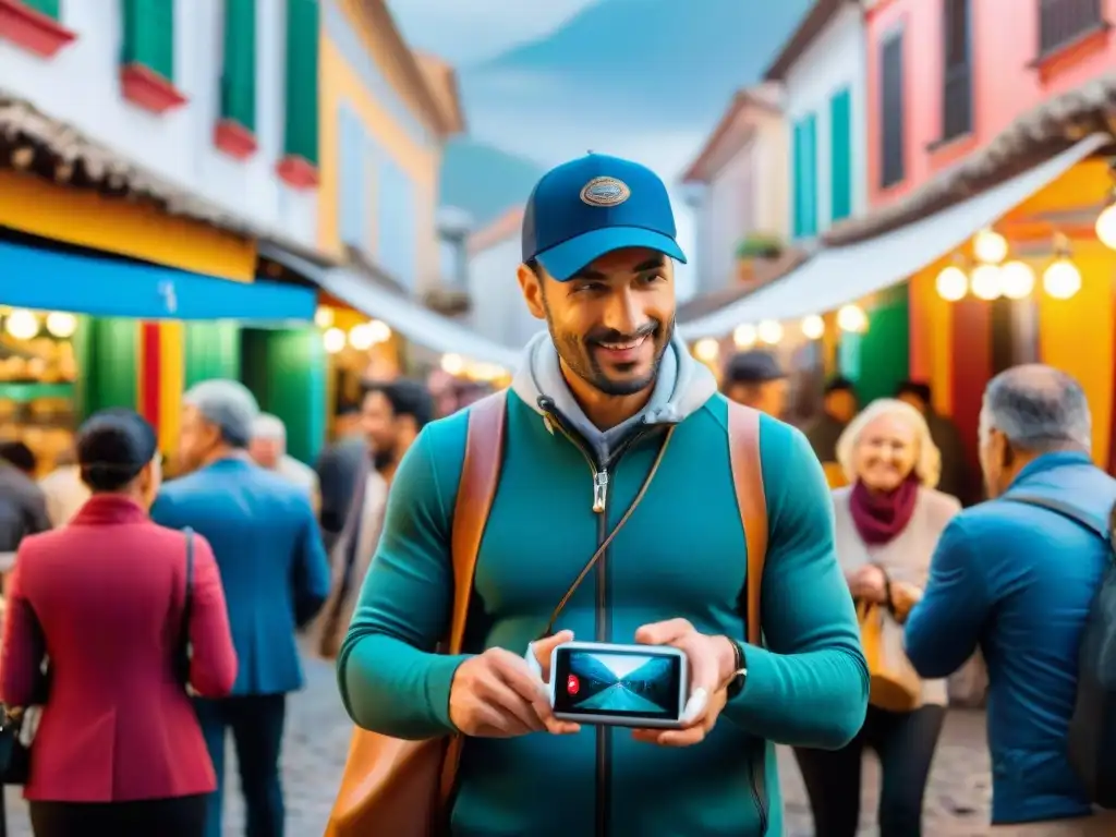 Gadgets de traducción en viajes en Uruguay: intercambio cultural moderno en un mercado bullicioso