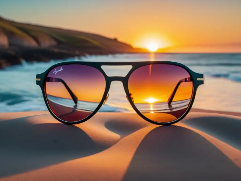 Unas gafas de sol para Uruguay: protección y estilo frente al vibrante atardecer en la costa