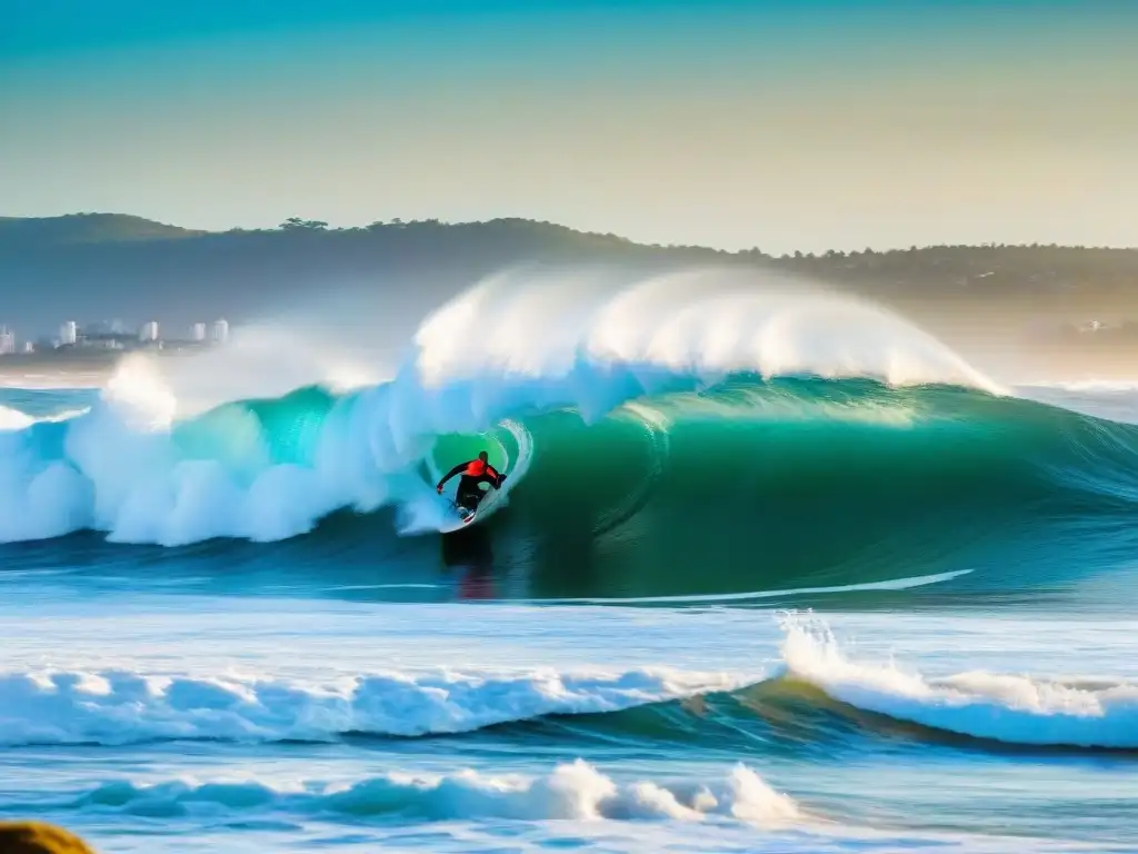 Un grupo de bodyboarders entusiastas surfeando olas en Punta del Este, Uruguay