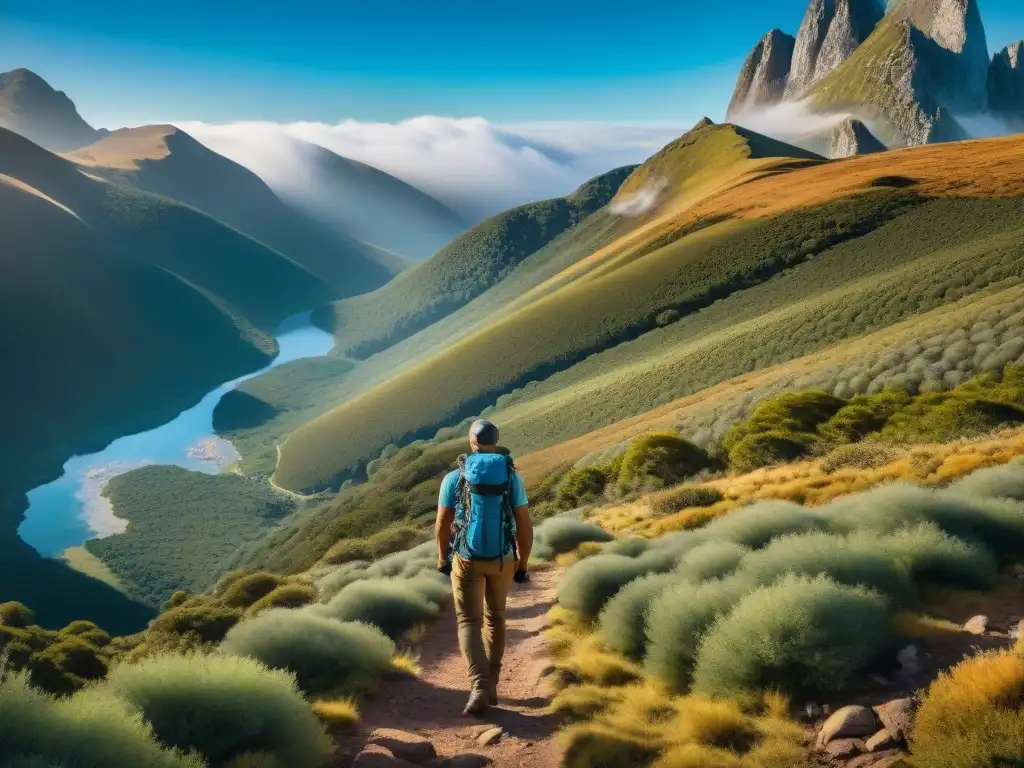 Un grupo diverso de excursionistas novatos disfruta de una aventura de montañismo en las Sierras uruguayas