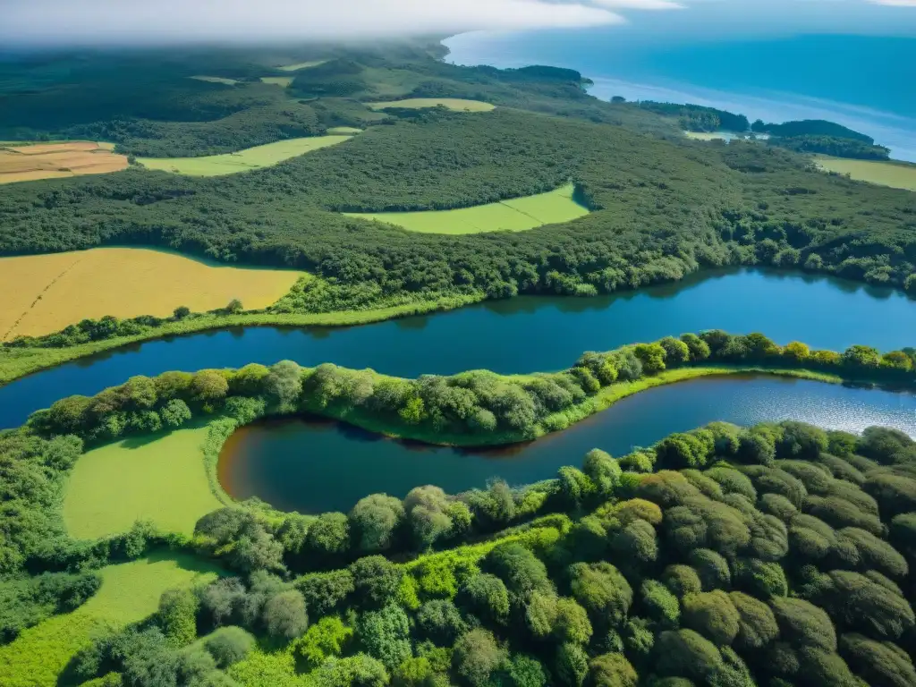 Grupo diverso disfrutando de paisajes verdes de Uruguay bajo cielo azul