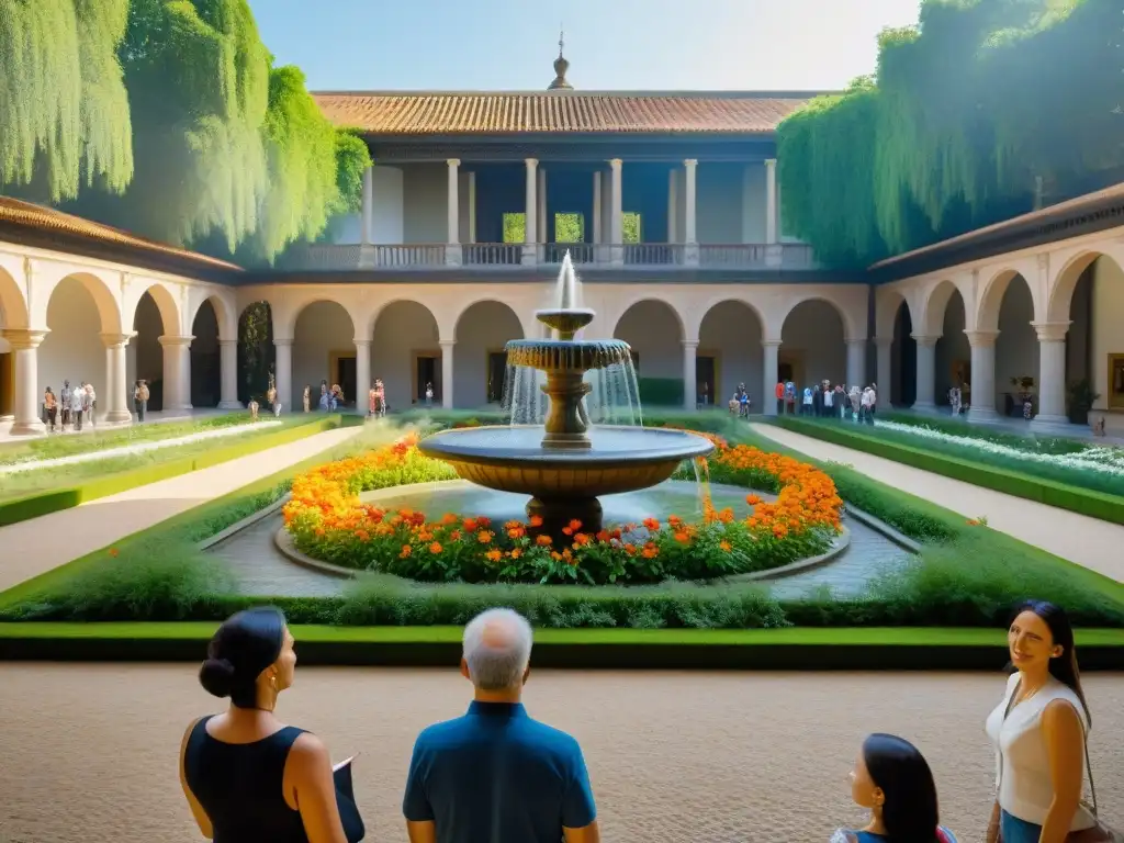 Grupo diverso disfruta de una visita guiada en el Museo Juan Manuel Blanes, entre naturaleza y arte