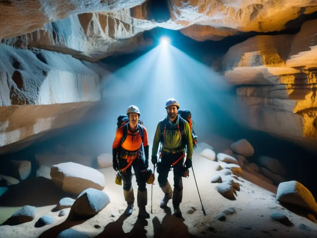 Grupo de exploradores desciende con determinación y asombro por las Grutas de Salamanca en Uruguay