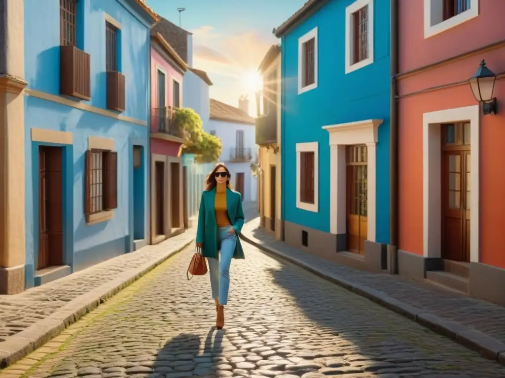 Grupo de turistas en Colonia del Sacramento con Realidad Aumentada, fusionando historia y modernidad