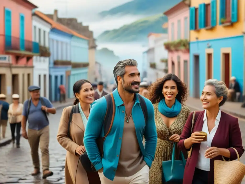 Grupo de viajeros aventureros capturando la esencia de Uruguay a través de sus lentes en un curso de fotoreportaje