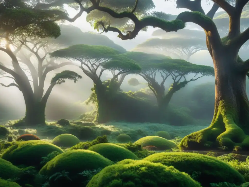 Magia natural: Ecosistema del Ombú en Uruguay Hermoso ecosistema alrededor del majestuoso Ombú en Uruguay en la Ruta del Ombú Solitario