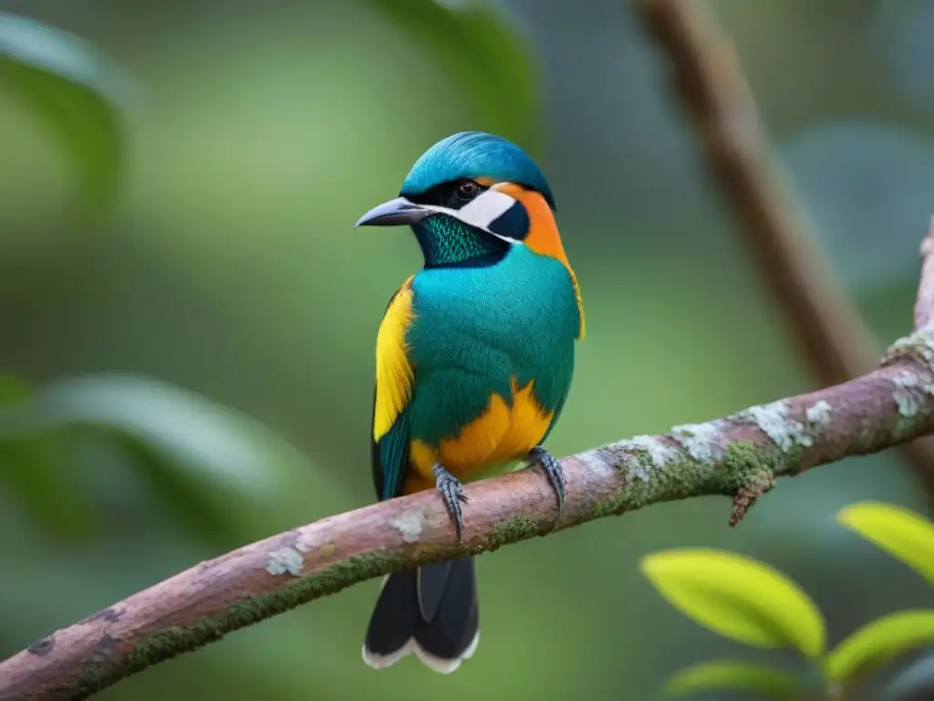 Hermoso Urutau en un bosque verde de Uruguay