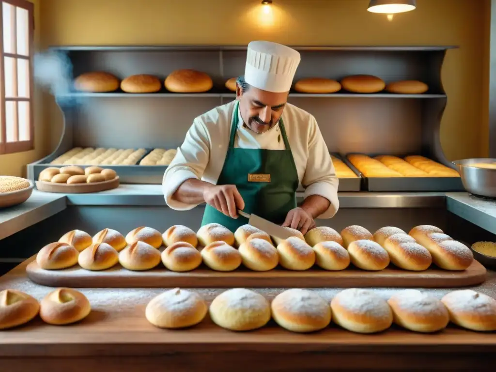 Un horno tradicional uruguayo rebosante de bizcochos dorados recién horneados