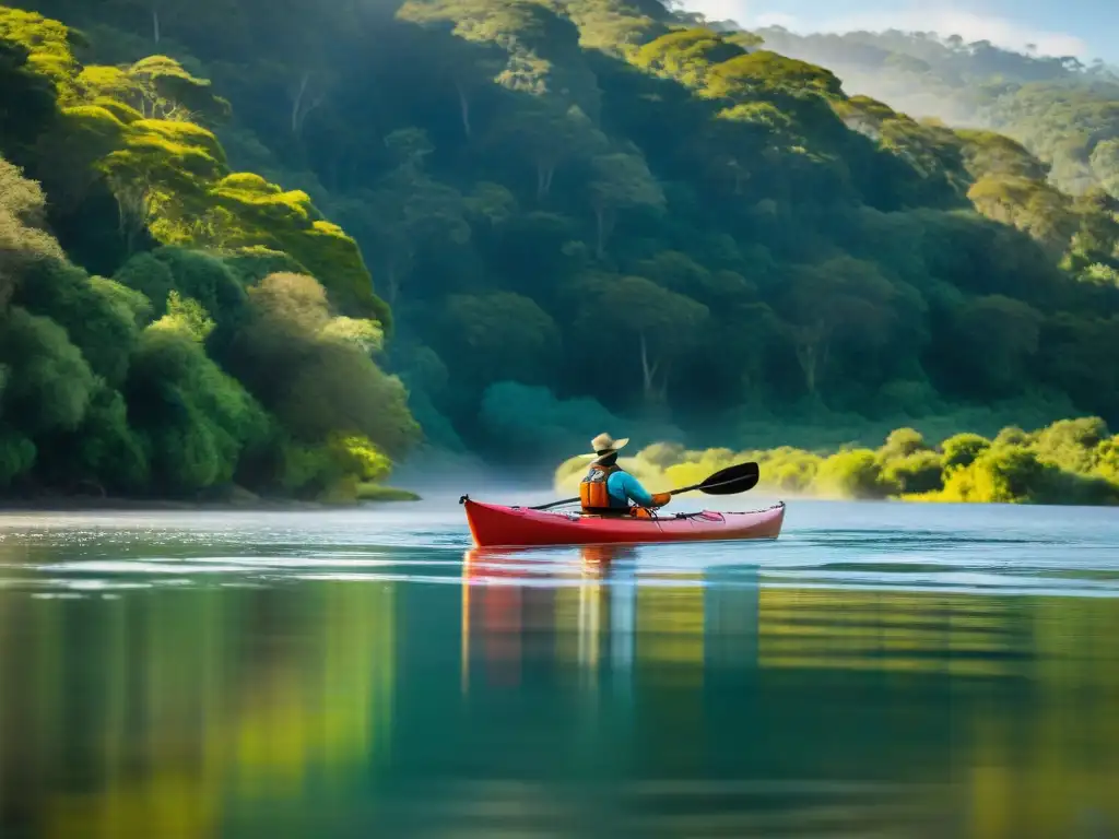 Un idílico paseo en kayak en Río Negro, Uruguay, entre aguas cristalinas y exuberante vegetación