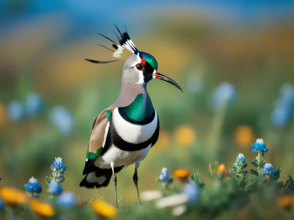 Imagen de un majestuoso QueroQuero en su hábitat natural, Aves populares Uruguay mitos