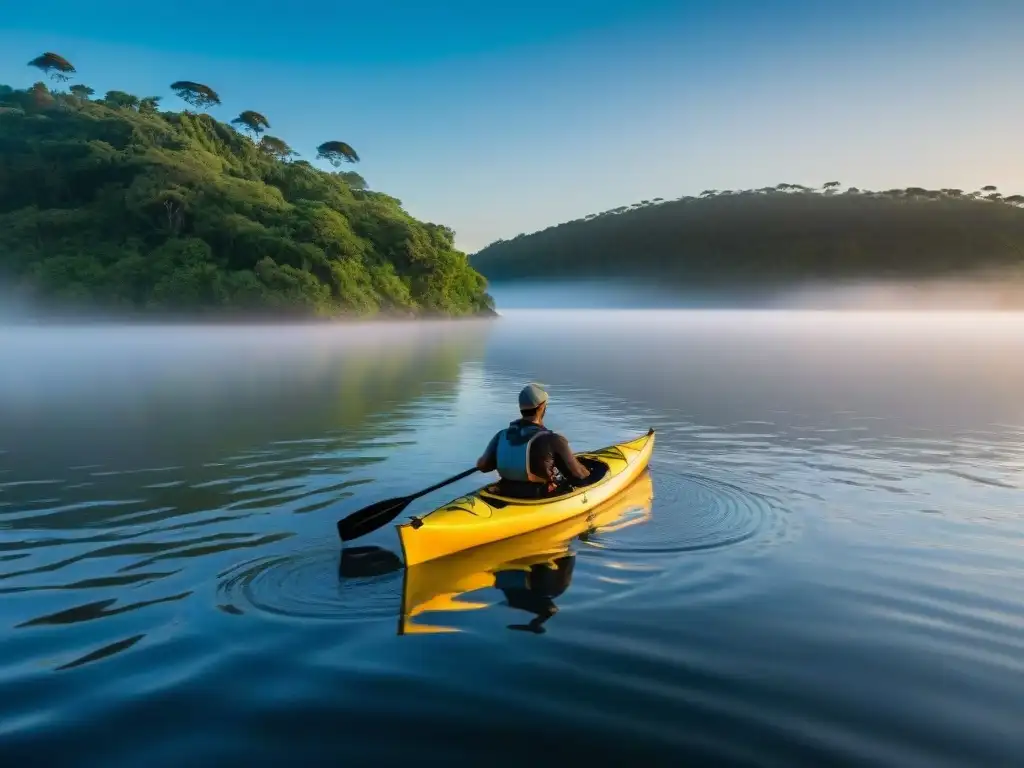 Una imagen serena de una lujosa expedición en kayak por Uruguay