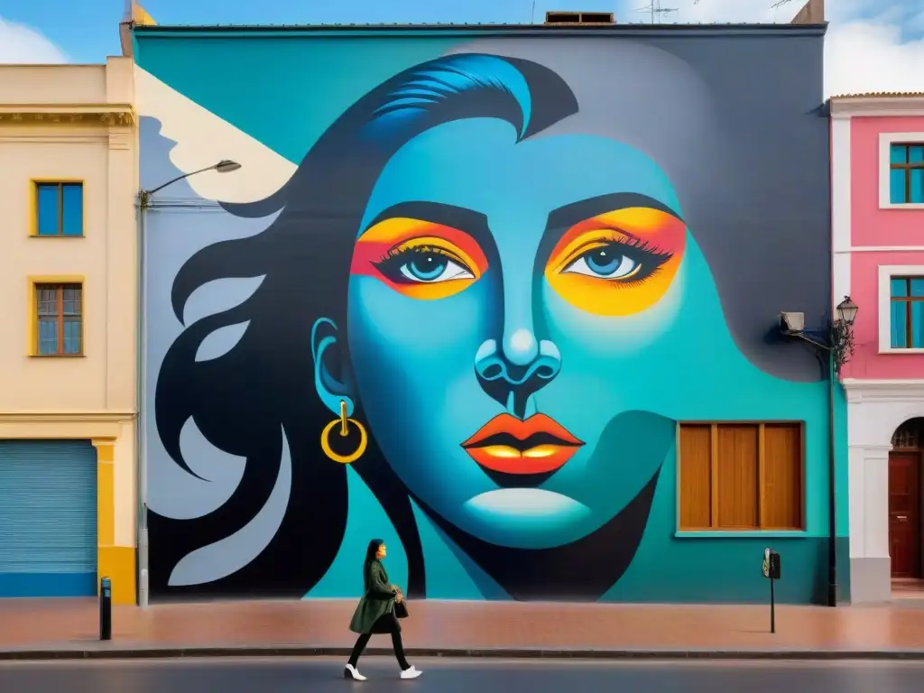 Un impactante mural en Montevideo, Uruguay, fusionando dualidad y contrastes en el arte urbano