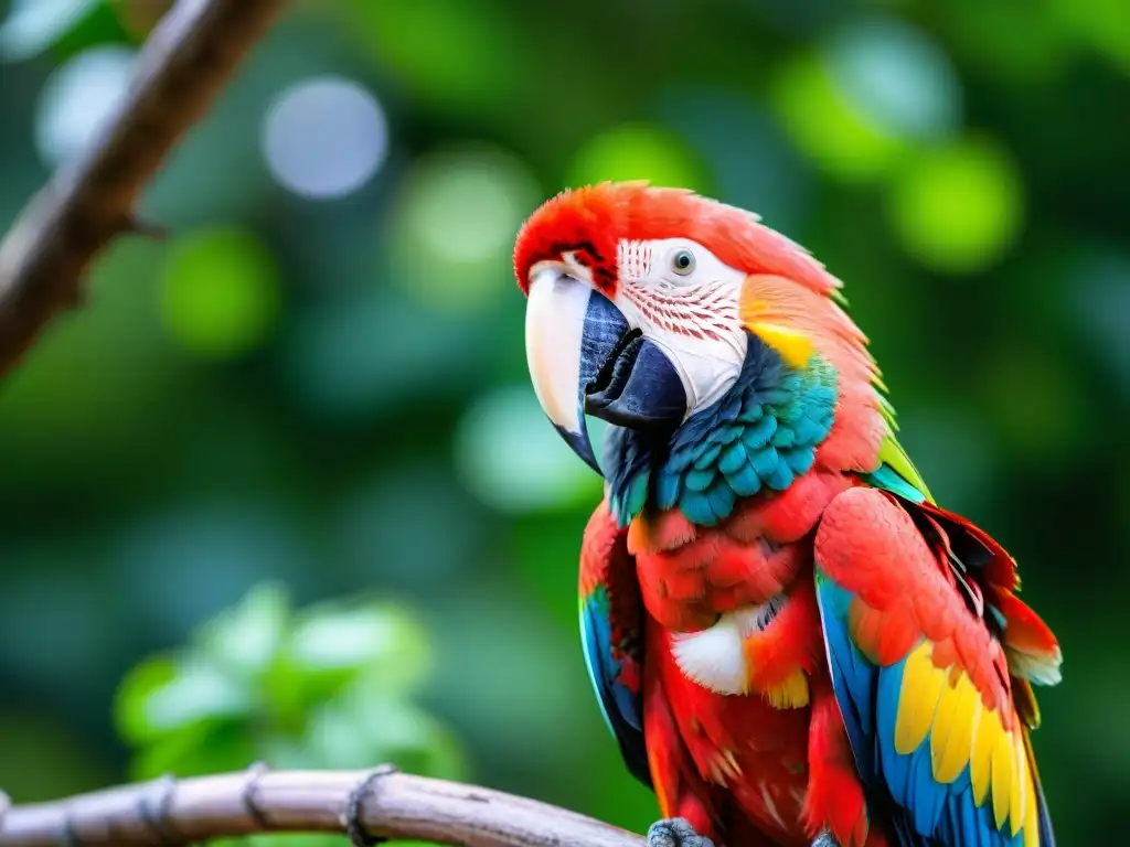 Imponente Guacamayo Escarlata en Áreas protegidas fauna Uruguay