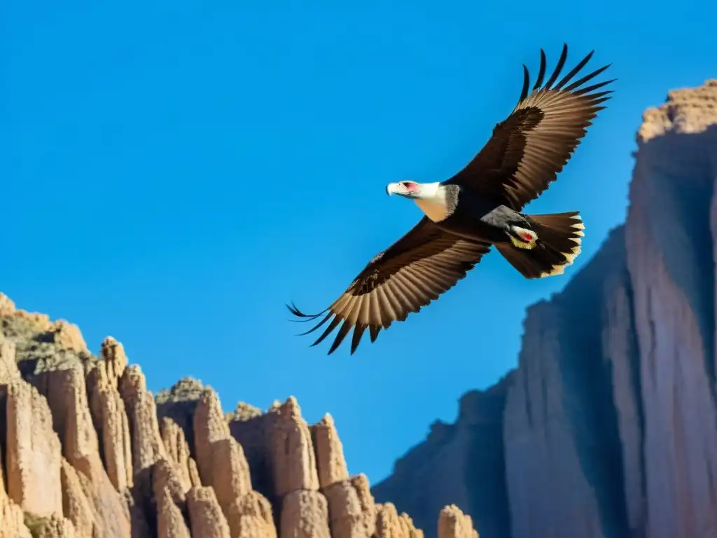 Imponente cóndor surcando cielo uruguayo en tour fotográfico naturaleza Uruguay