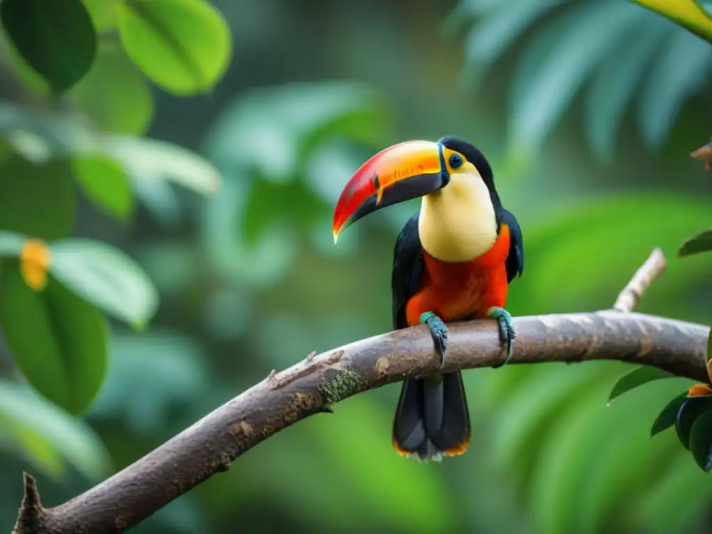 Majestuoso Toco Toucan en Valle del Lunarejo Imponente Tucán Toco en rama verde del Valle del Lunarejo naturaleza auténtica