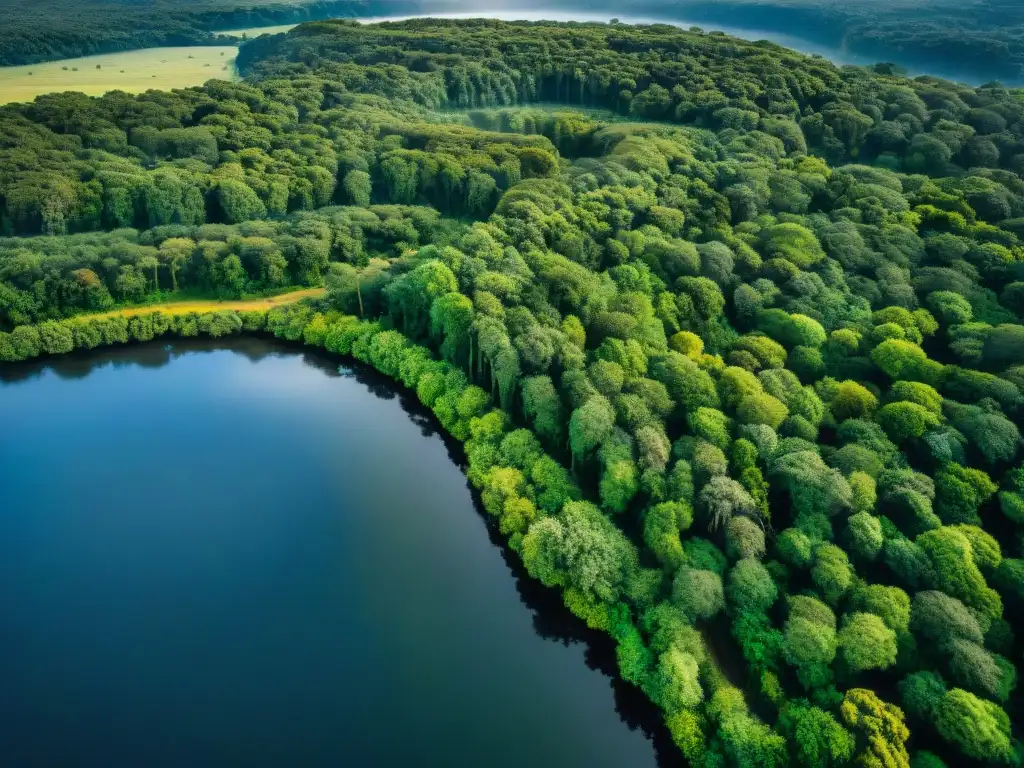 Impresionante paisaje de ecoturismo sostenible en Uruguay con río, bosques y vida silvestre