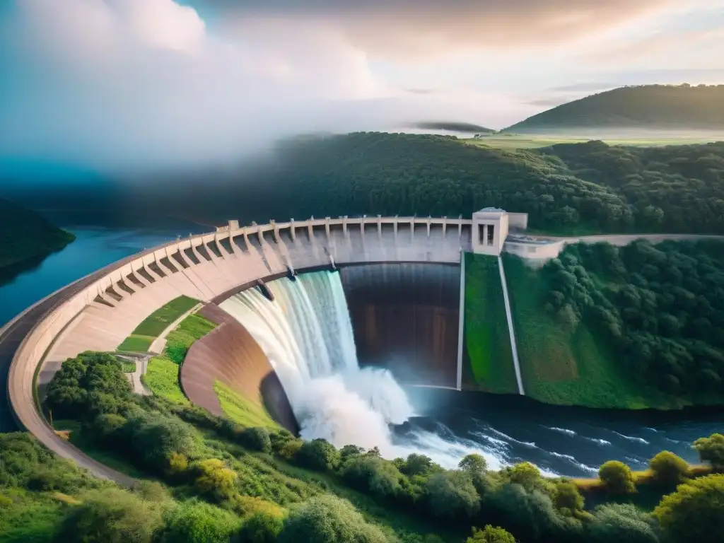 Impresionante represa Salto Grande sobre el río Uruguay, mostrando su magnitud y poder