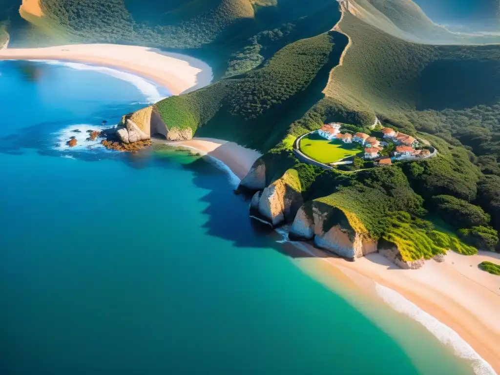 Impresionantes vistas aéreas de la costa de Uruguay desde un helicóptero