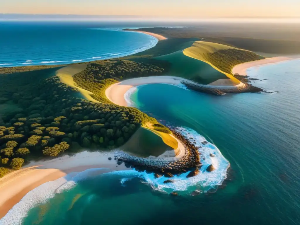 Impresionantes vistas aéreas de Punta del Este, Uruguay desde un helicóptero