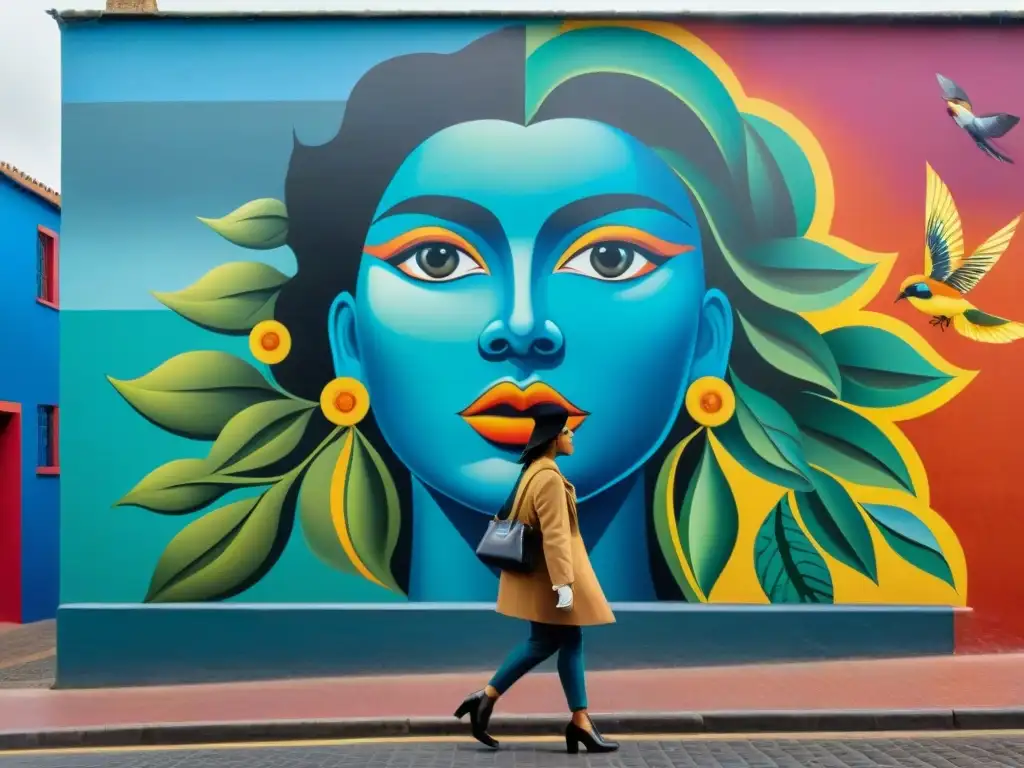 Increíble mural urbano en Maldonado, Uruguay: personajes surrealistas, colores vibrantes y detalles intrincados en escena cultural única