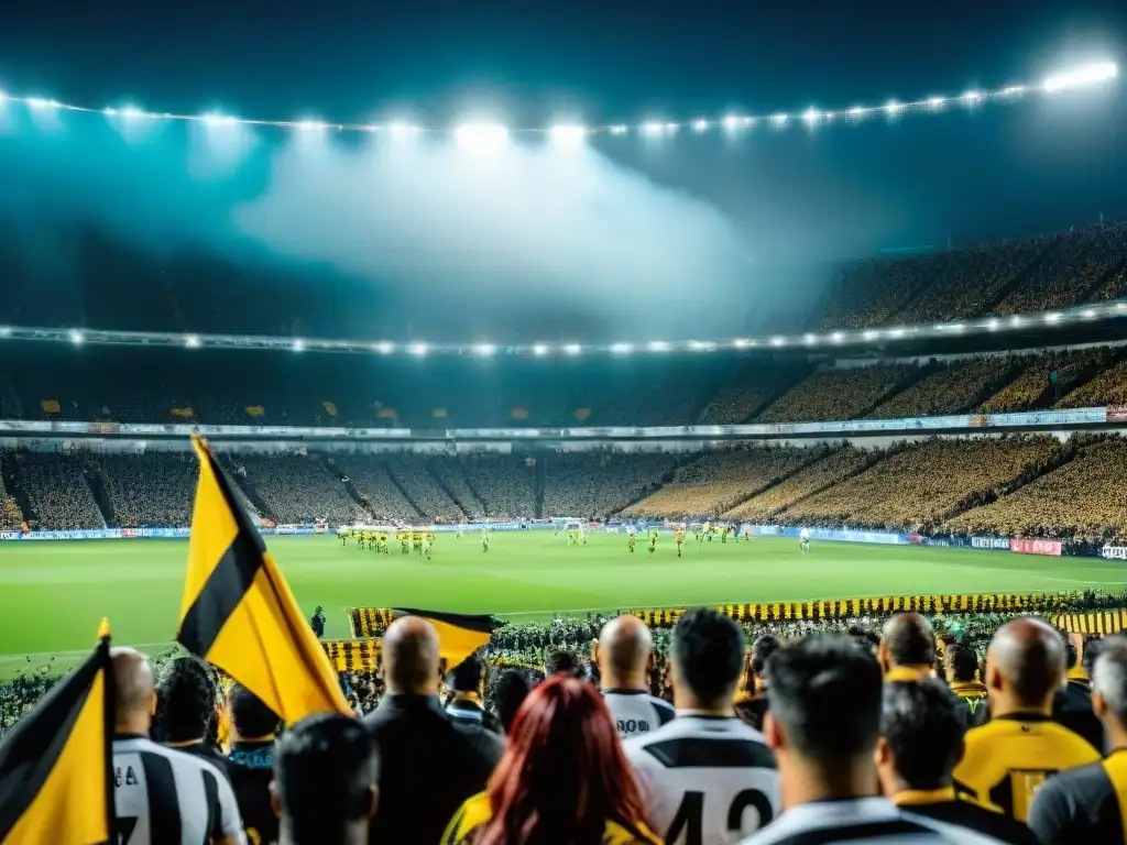 La intensa rivalidad clásica Peñarol vs Nacional cobra vida en un estadio repleto de pasión y emoción durante el partido en Uruguay