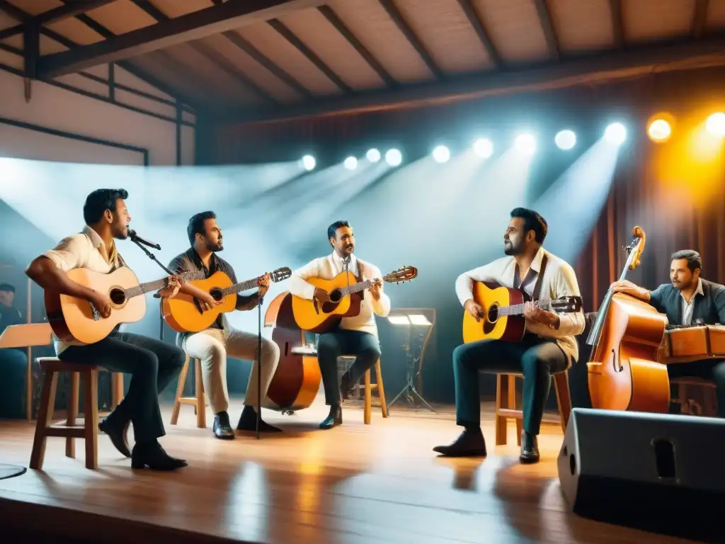 Intenso encuentro de música tradicional Uruguaya en una peña folklórica llena de pasión y autenticidad