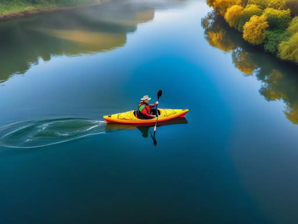 Kayakers en Uruguay: Remando al atardecer con seguridad y belleza Kayakistas en Uruguay reman al atardecer, resaltando la importancia de las medidas de seguridad en kayak