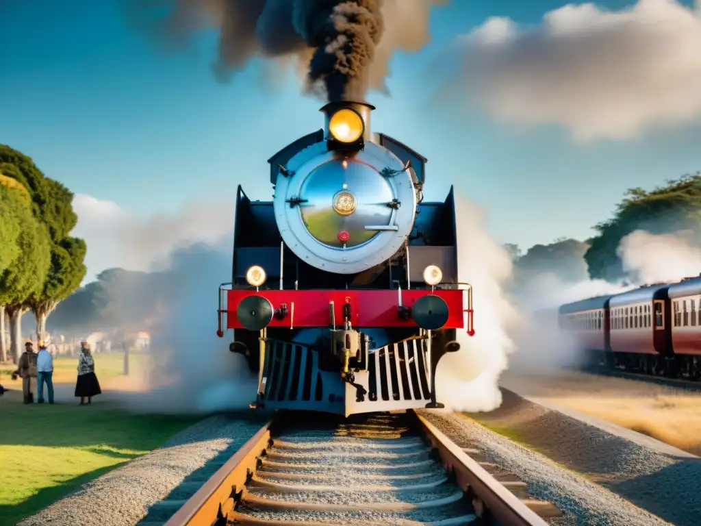 Una locomotora de vapor vintage en el Museo del Ferrocarril de Uruguay