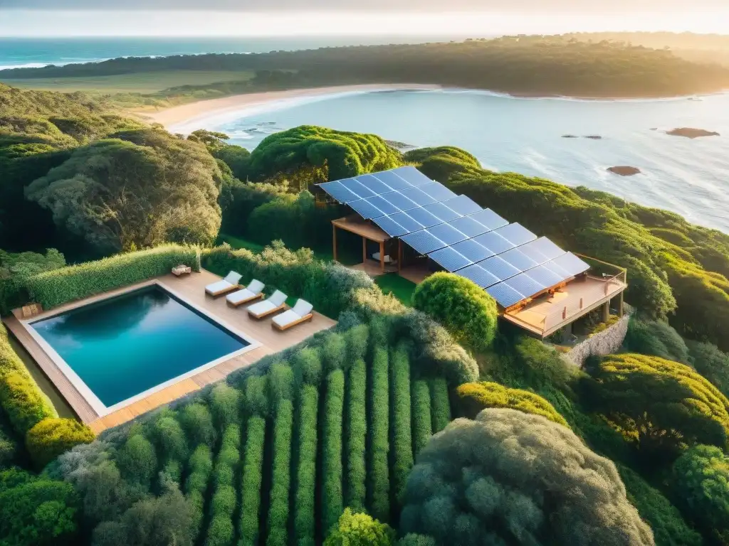 Lujo sostenible en Uruguay: Resort ecolujoso entre vegetación, paneles solares, piscina infinita y actividades ecoamigables