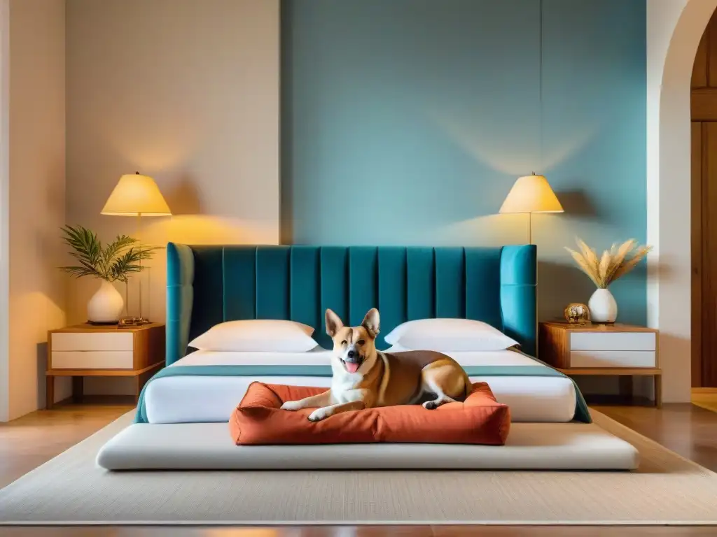 Un lujoso hotel boutique en Uruguay con habitación petfriendly, resaltando comodidades y elegante decoración