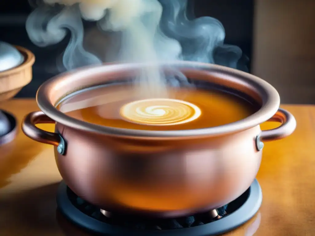 Un maestro del dulce de leche elabora la mezcla burbujeante en un caldero de cobre, reflejando el fuego y la tradición