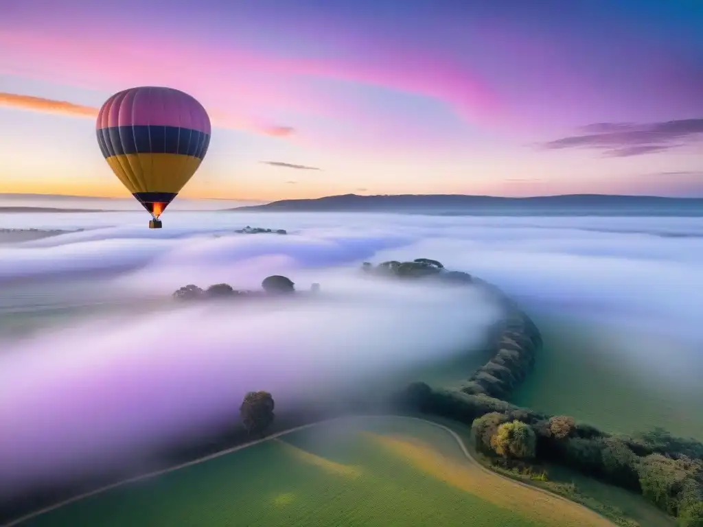 Explora la magia de los vuelos en globo aerostático en Uruguay con un amanecer pintoresco y colorido