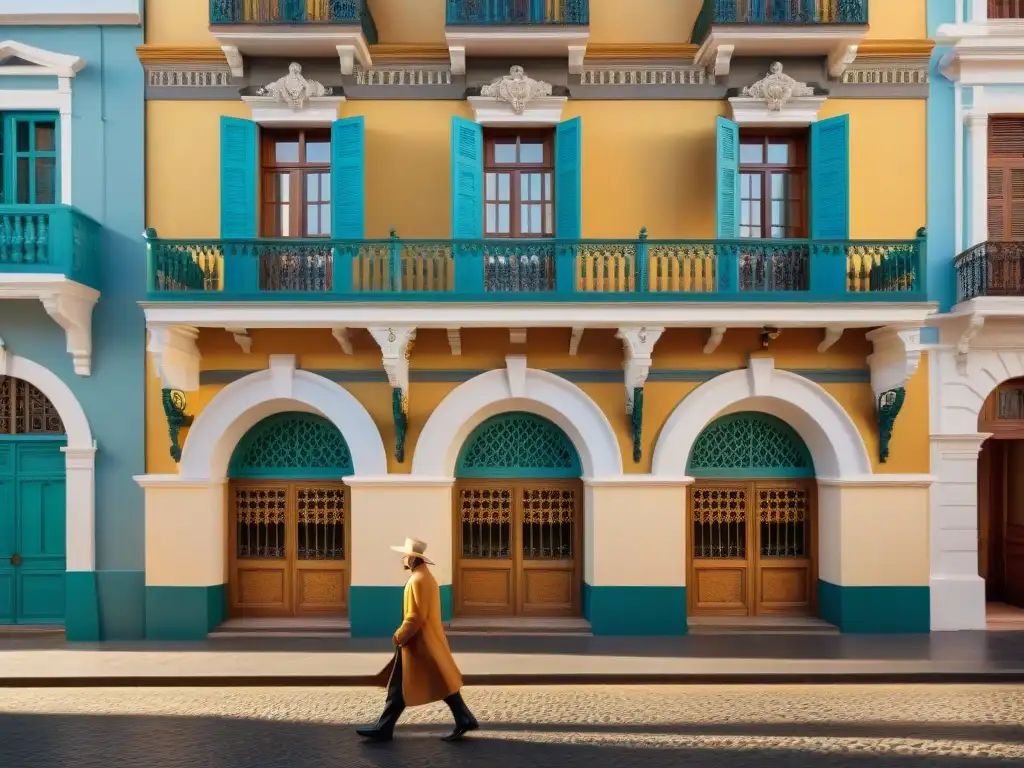 Majestuosa fotografía de la arquitectura colonial en Uruguay al anochecer