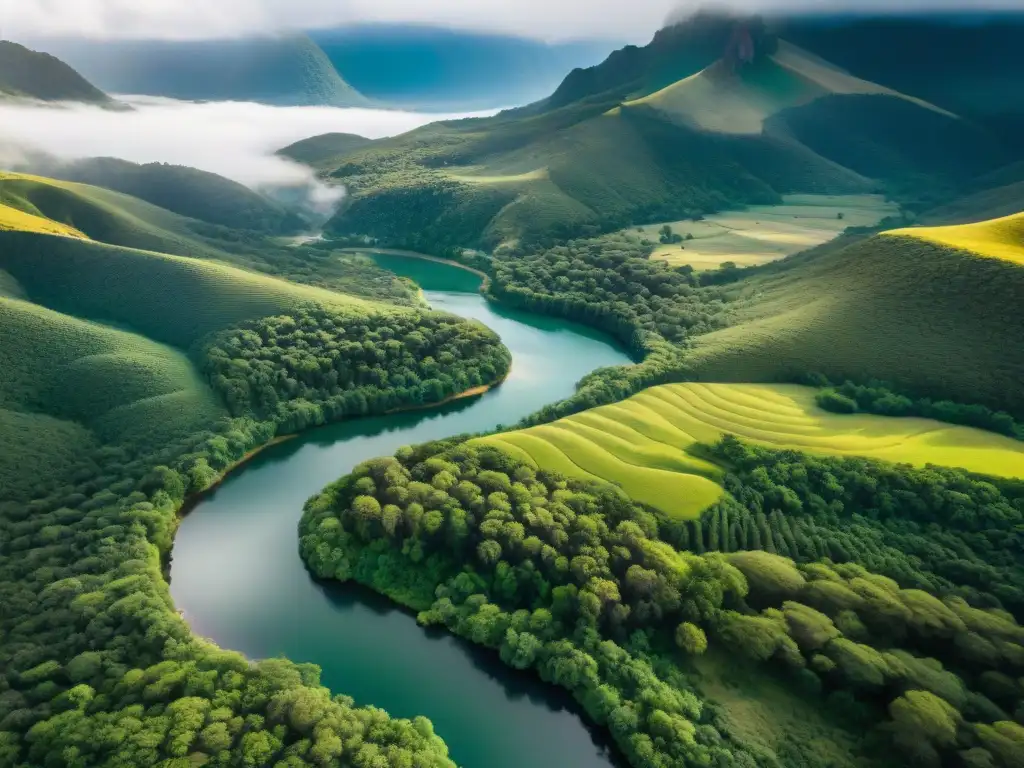 Explore la majestuosidad de las Sierras de Rocha en Uruguay, con sus valles verdes, ríos serpenteantes y acantilados rocosos