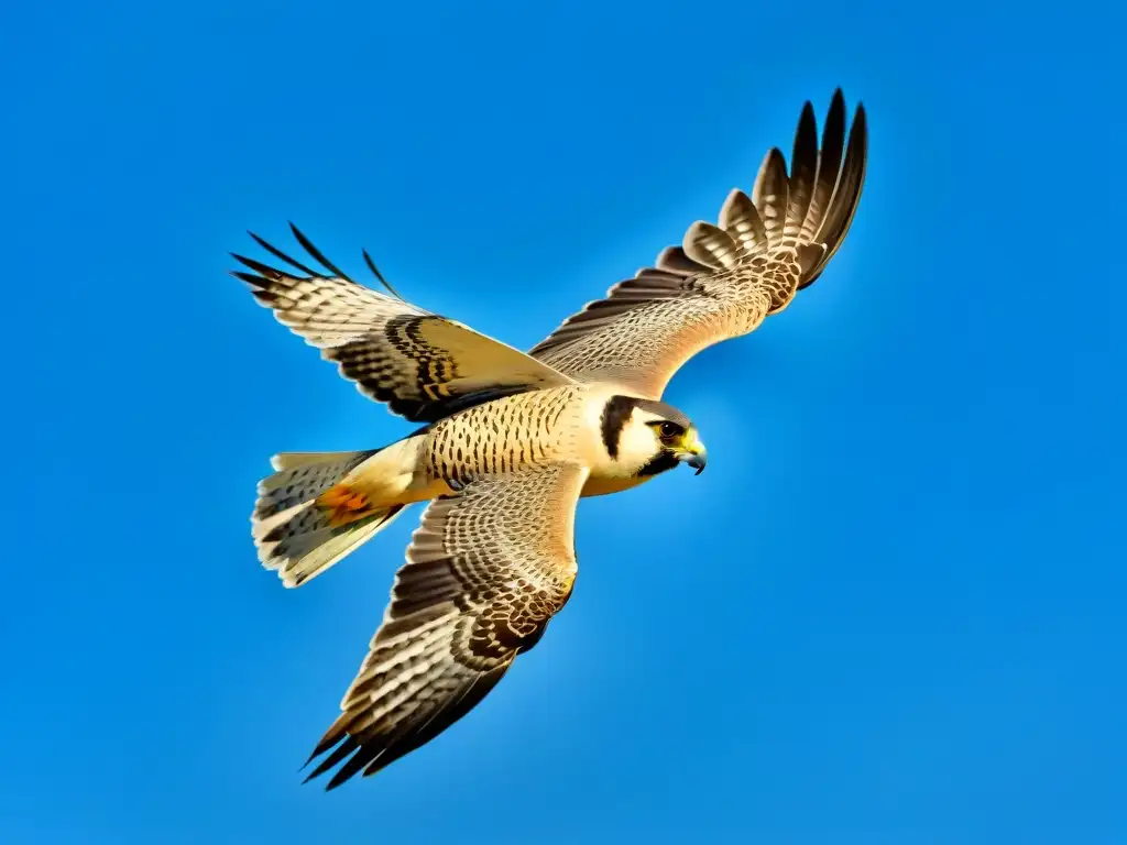 Un majestuoso Halcón Peregrino surca los cielos de Uruguay, con ojos agudos en busca de presas