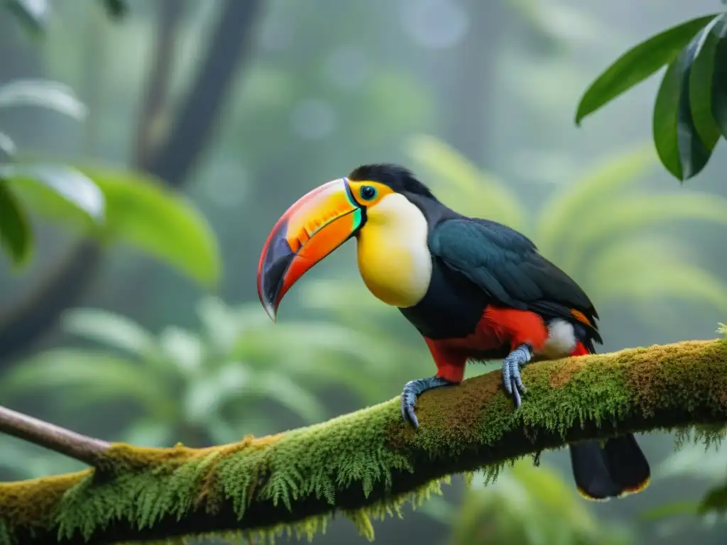 Un majestuoso Tucán en la exuberante selva de Uruguay