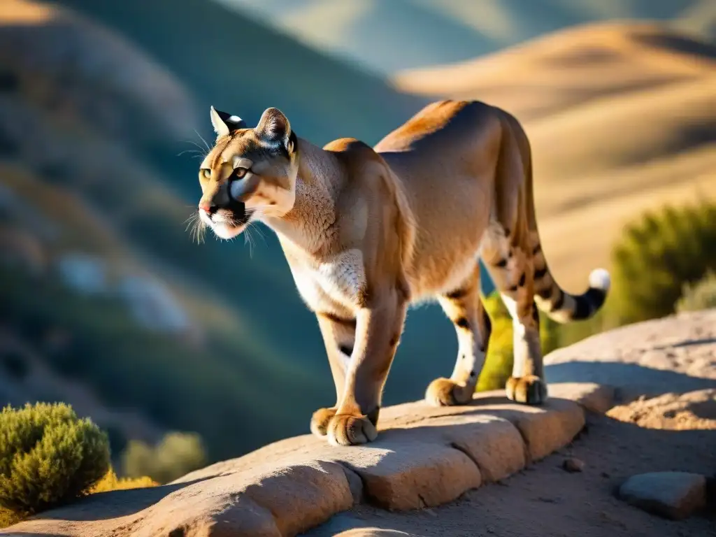 Un majestuoso puma en la Ruta del Puma Sierra Ánimas, cautivando con su misteriosa presencia