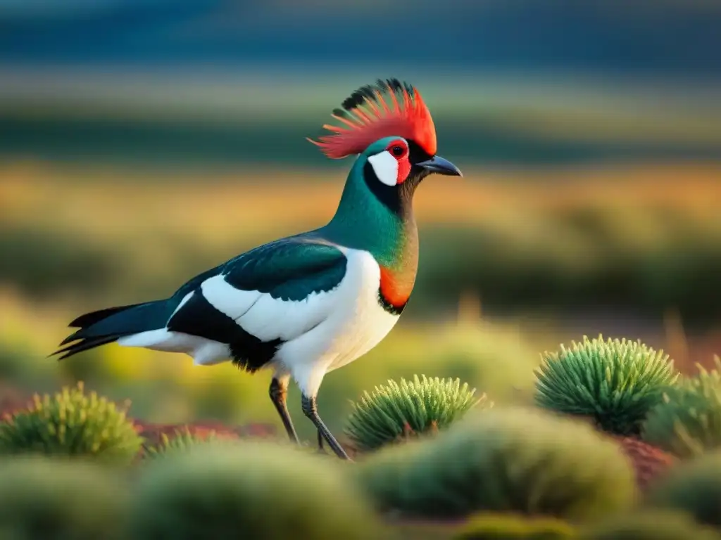 Un majestuoso Tero uruguayo destaca en su hábitat natural