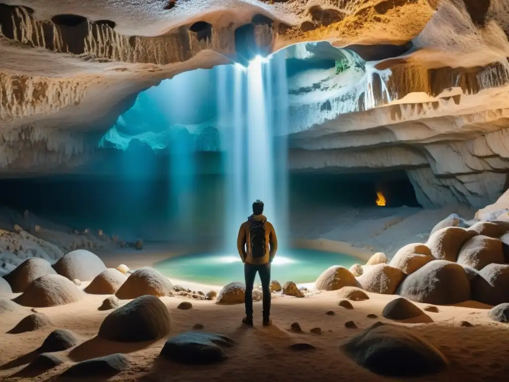 Maravillosas formaciones rocosas en grutas y cavernas de Uruguay, iluminadas por la luz natural