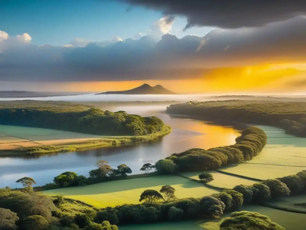 Maravilloso atardecer en parques nacionales de Uruguay, resaltando la belleza de la naturaleza y el voluntariado