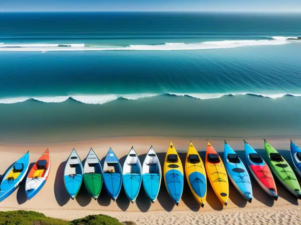 Los mejores kayaks para explorar Uruguay: playa serena, aguas cristalinas y atardecer dorado